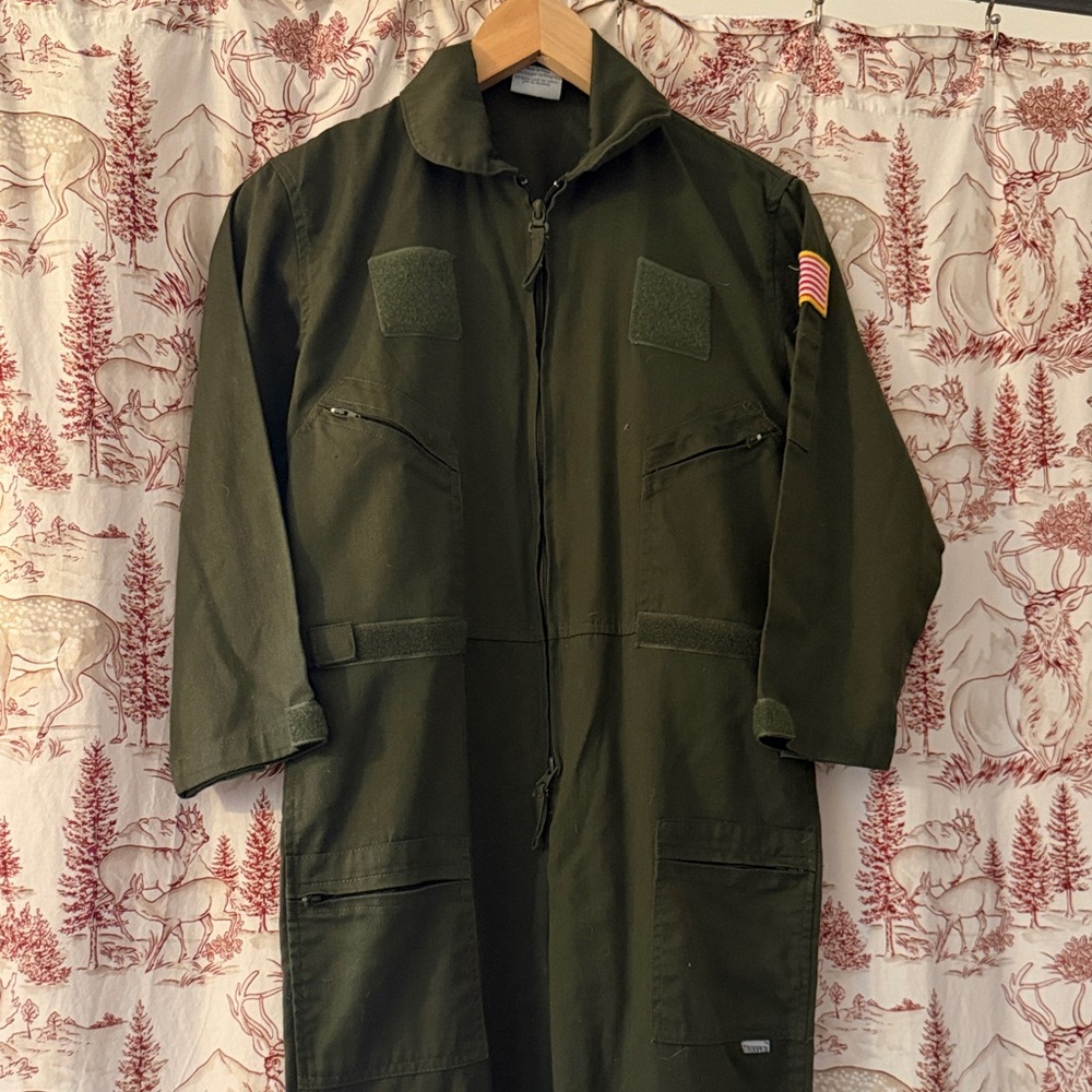 Kids Trooper Military Green Utility Jumpsuit Size XL